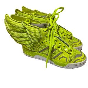Extremely rare and hard to find Jeremy Scott x adidas neon yellow wing shoes